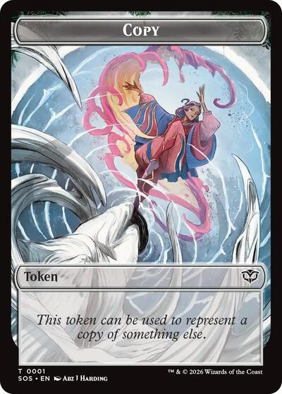 2026 Magic: The Gathering: Secrets of Strixhaven (SOS) - Copy Spirit 0010 Double Sided Token (#1 // 10, T) (, Near Mint)