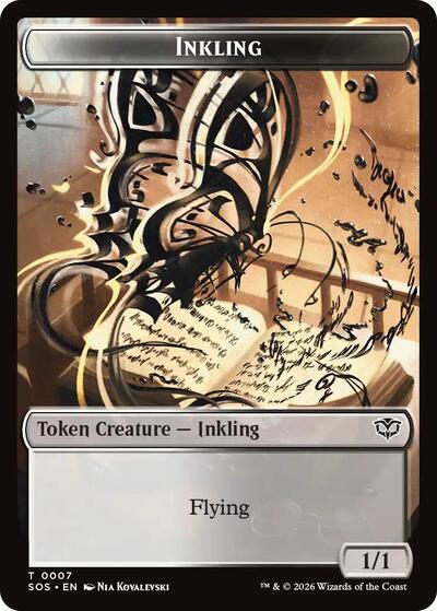 2026 Magic: The Gathering: Secrets of Strixhaven (SOS) - Inkling 0007 Spirit 0011 Double Sided Token (#7 // 11, T) (, Near Mint)