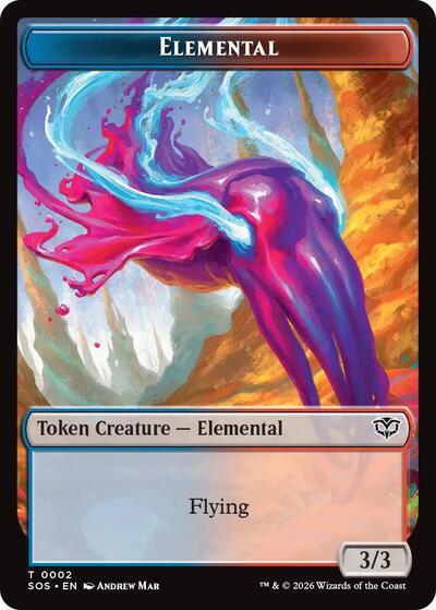 2026 Magic: The Gathering: Secrets of Strixhaven (SOS) - Elemental 0002 Treasure Double Sided Token (#2 // 12, T) (, Near Mint)