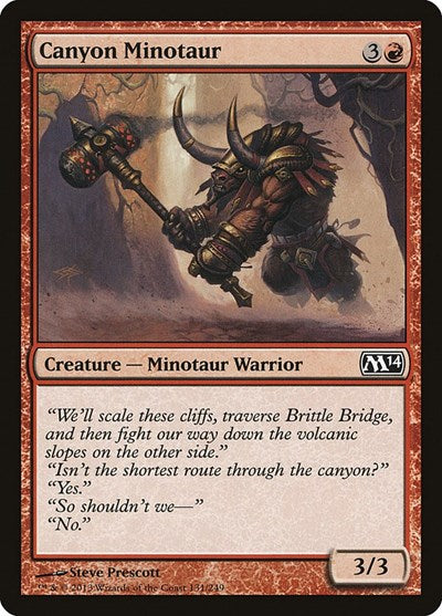 2013 Magic: The Gathering: Magic 2014 (M14) (M14) - Canyon Minotaur (#131, Common) (Foil, Near Mint)
