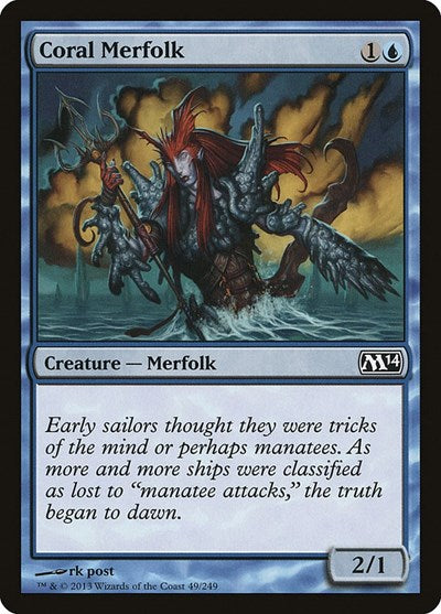 2013 Magic: The Gathering: Magic 2014 (M14) (M14) - Coral Merfolk (#49, Common) (, Near Mint)