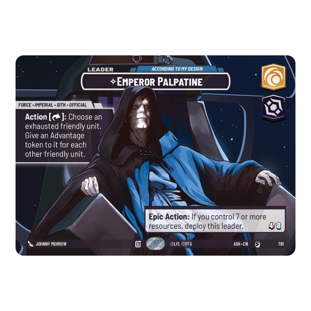 2026 Star Wars: Unlimited: Ashes of the Empire (ASH) - Emperor Palpatine - According to My Design (Showcase) (#781, Special) (Foil, Near Mint)