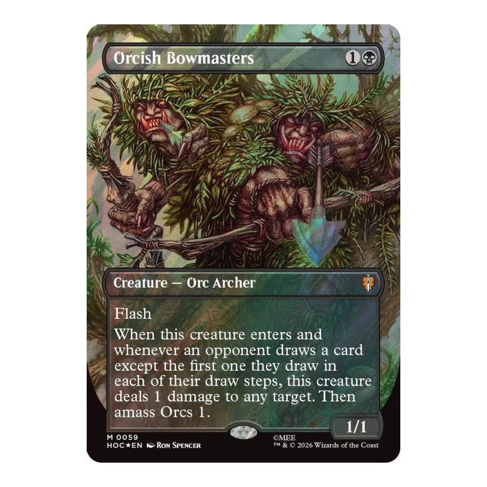 2026 Magic: The Gathering: The Hobbit: Eternal-Legal (HOC) - Orcish Bowmasters Borderless Surge Foil (#59, Mythic Rare) (Foil, Near Mint)