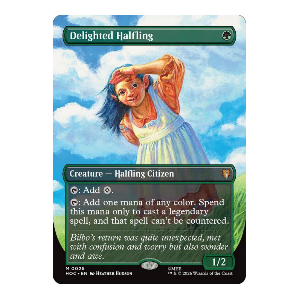 2026 Magic: The Gathering: The Hobbit: Eternal-Legal (HOC) - Delighted Halfling Borderless (#25, Mythic Rare) (Foil, Near Mint)