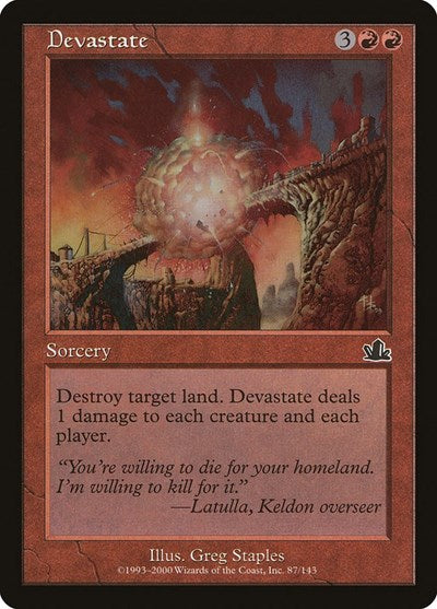 2000 Magic: The Gathering: Prophecy (PCY) - Devastate (#87, Common) (, Near Mint)