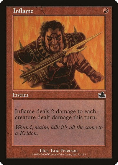 2000 Magic: The Gathering: Prophecy (PCY) - Inflame (#91, Common) (, Near Mint)