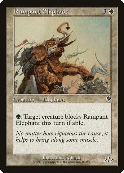2000 Magic: The Gathering: Invasion (INV) - Rampant Elephant (#28, Common) (, Near Mint)
