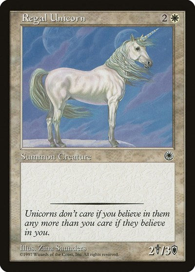 1997 Magic: The Gathering: Portal (POR) - Regal Unicorn (#22, Common) (, Near Mint)