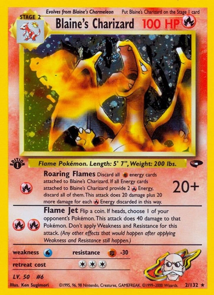 2000 Pokemon: Gym Challenge (G2) - Blaine's Charizard (#002/132, Holo Rare) (1st Edition Holofoil, Near Mint)