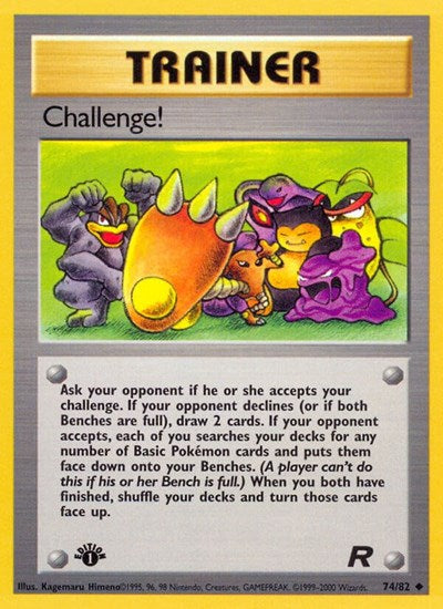 2000 Pokemon: Team Rocket (TR) - Challenge (#74/82, Uncommon) (1st Edition, Lightly Played)
