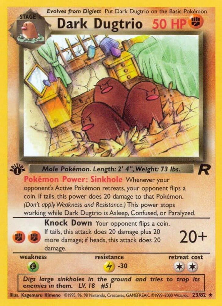 2000 Pokemon: Team Rocket (TR) - Dark Dugtrio (23) (#23/82, Rare)