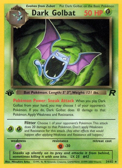 2000 Pokemon: Team Rocket (TR) - Dark Golbat 24 (#24/82, Rare)