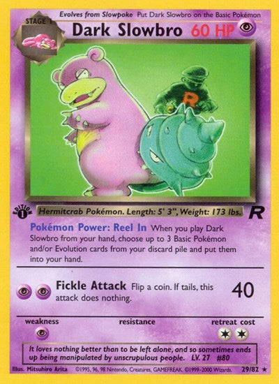 2000 Pokemon: Team Rocket (TR) - Dark Slowbro 29 (#29/82, Rare) (1st Edition, Lightly Played)