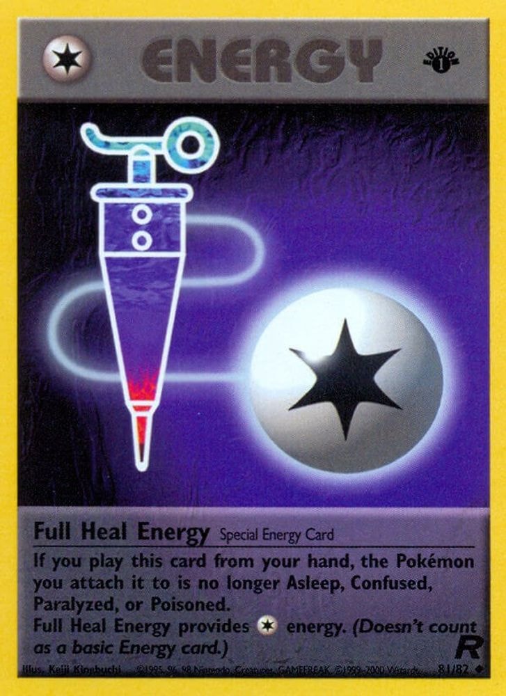 2000 Pokemon: Team Rocket (TR) - Full Heal Energy (#81/82, Uncommon) (1st Edition, Near Mint)