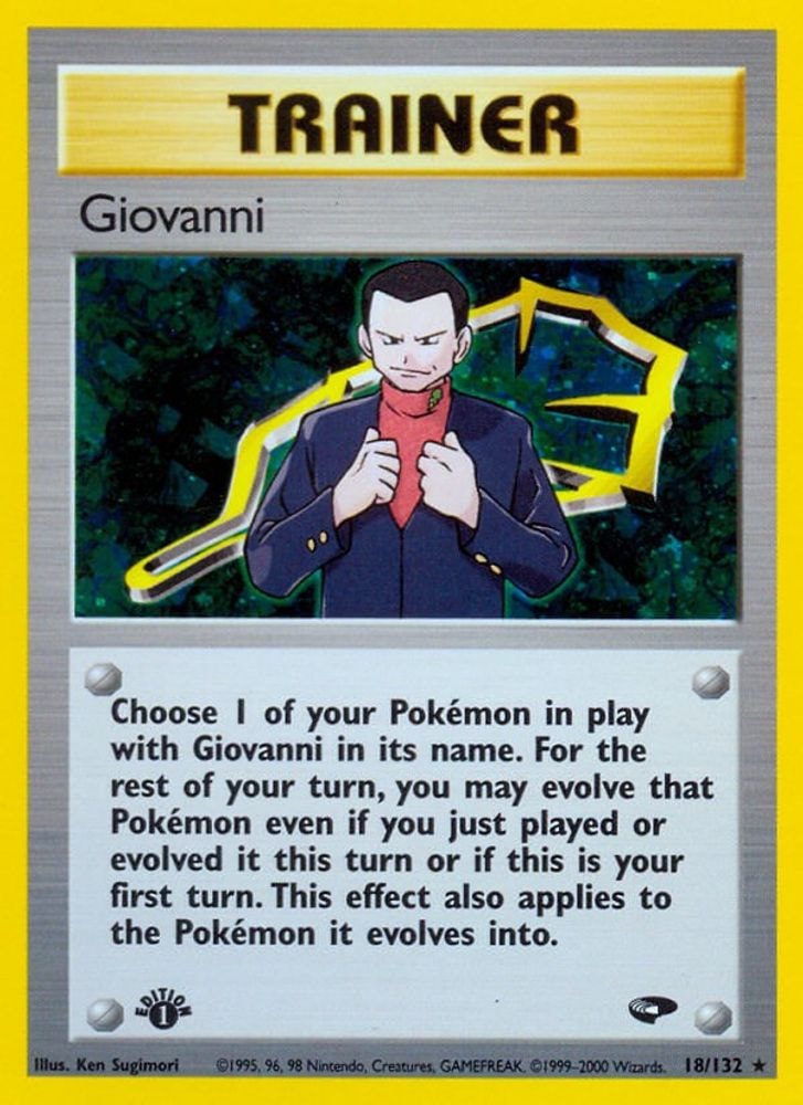 2000 Pokemon: Gym Challenge (G2) - Giovanni (18) (#018/132, Holo Rare) (1st Edition Holofoil, Near Mint)