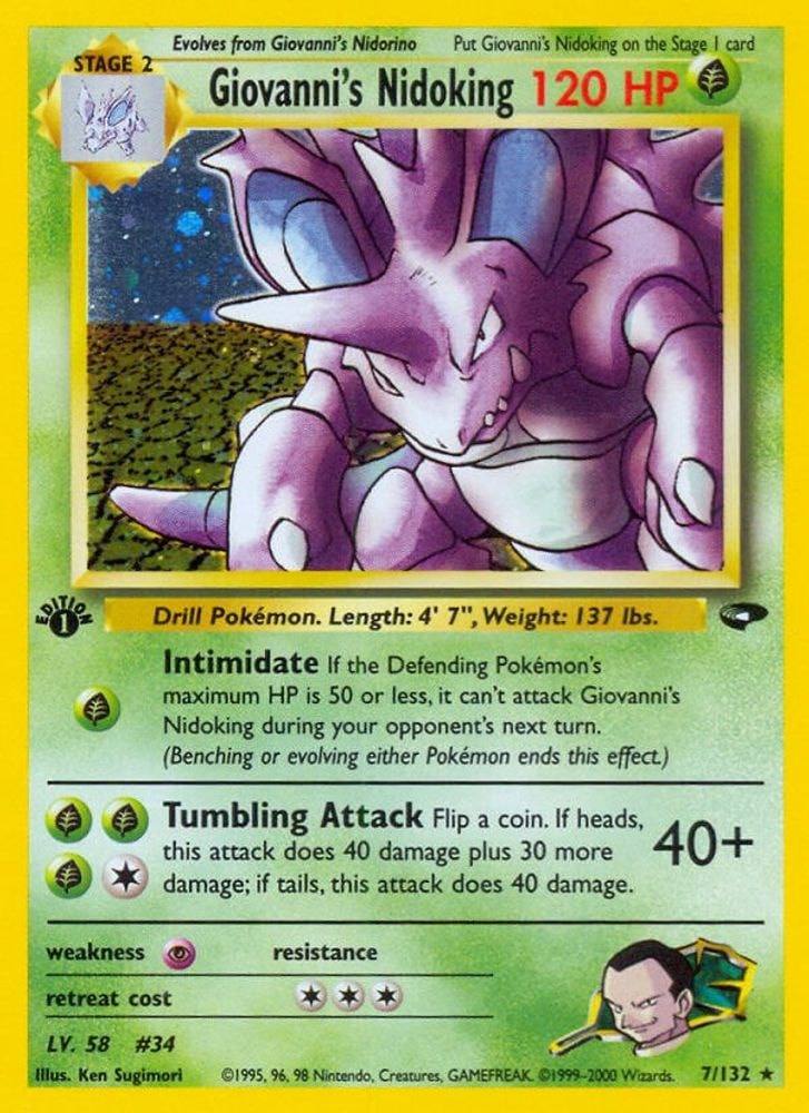 2000 Pokemon: Gym Challenge (G2) - Giovanni's Nidoking (#007/132, Holo Rare) (1st Edition Holofoil, Near Mint)