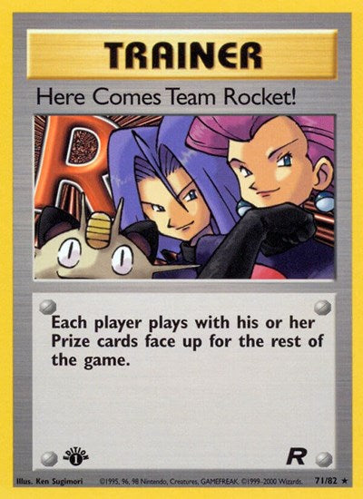 2000 Pokemon: Team Rocket (TR) - Here Comes Team Rocket 71 (#71/82, Rare) (1st Edition, Lightly Played)