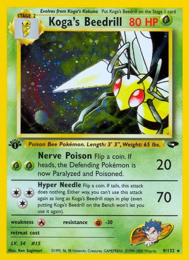 2000 Pokemon: Gym Challenge (G2) - Koga's Beedrill (#009/132, Holo Rare) (1st Edition Holofoil, Near Mint)