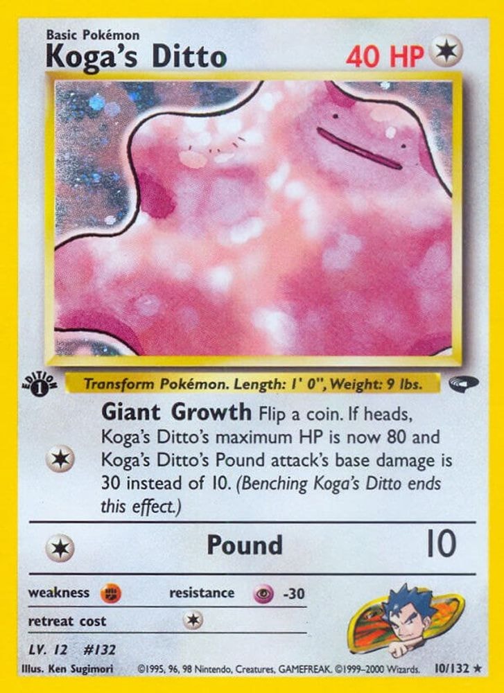 2000 Pokemon: Gym Challenge (G2) - Koga's Ditto (#010/132, Holo Rare) (1st Edition Holofoil, Near Mint)
