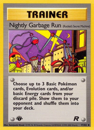 2000 Pokemon: Team Rocket (TR) - Nightly Garbage Run Rockets Secret Machine (#77/82, Uncommon) (1st Edition, Near Mint)
