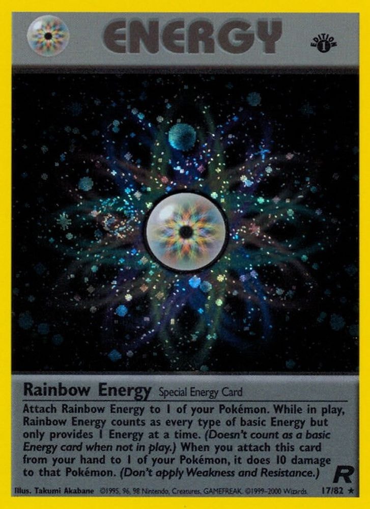 2000 Pokemon: Team Rocket (TR) - Rainbow Energy (17) (#17/82, Holo Rare) (1st Edition Holofoil, Near Mint)