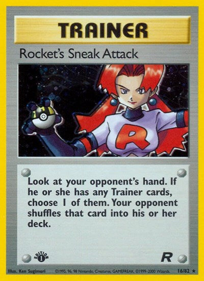 2000 Pokemon: Team Rocket (TR) - Rockets Sneak Attack 16 (#16/82, Holo Rare) (1st Edition Holofoil, Near Mint)
