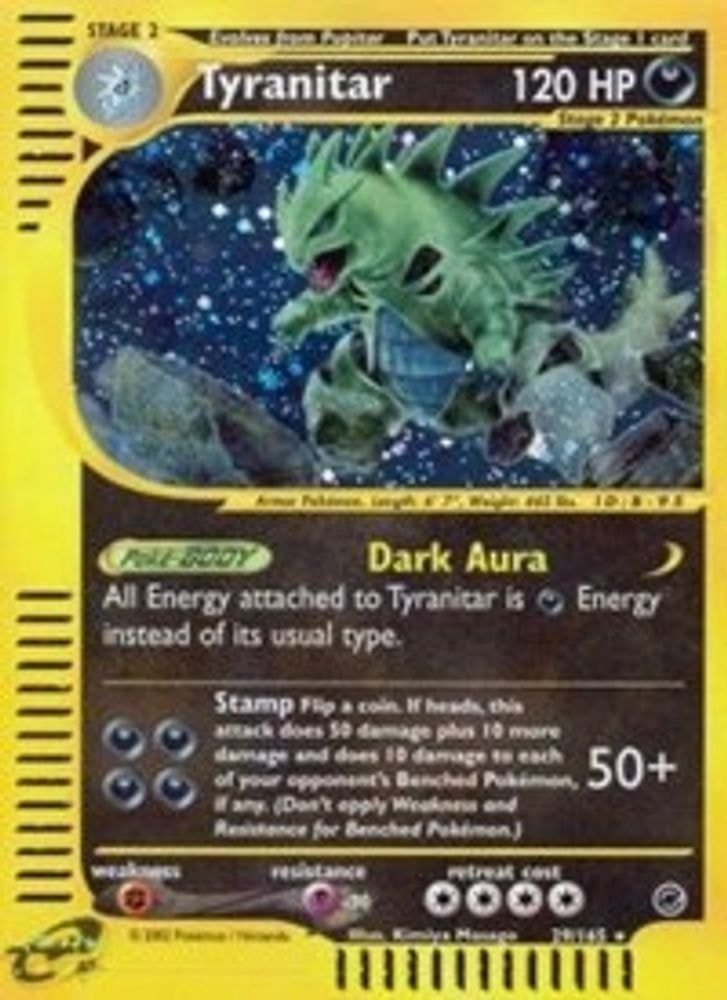 2002 Pokemon: Expedition (EX) - Tyranitar (29) (#029/165, Holo Rare)