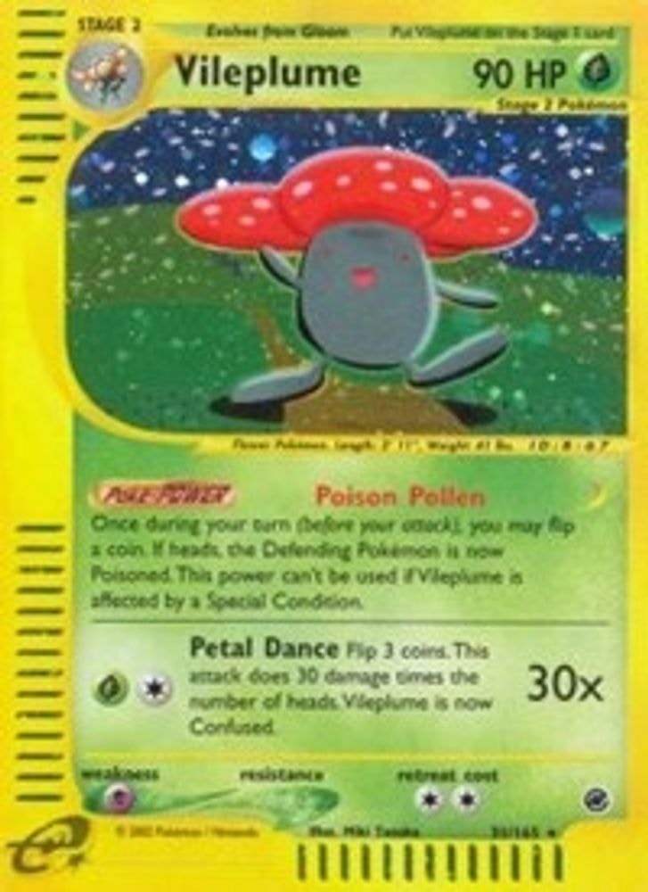 2002 Pokemon: Expedition (EX) - Vileplume (31) (#031/165, Holo Rare) (Holofoil, Near Mint)