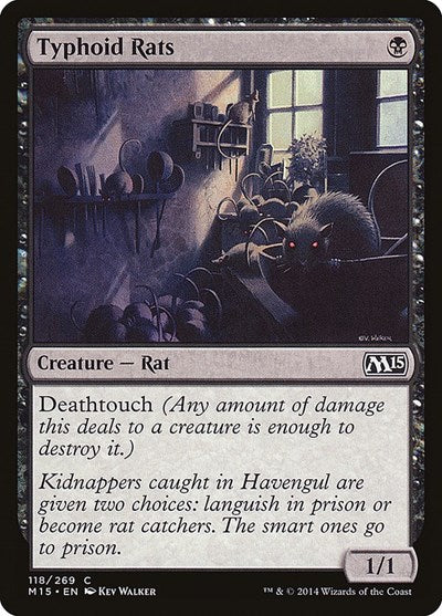 2014 Magic: The Gathering: Magic 2015 (M15) (M15) - Typhoid Rats (#118, Common) (, Near Mint)