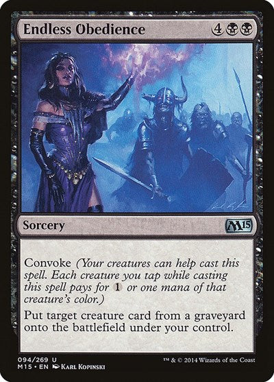 2014 Magic: The Gathering: Magic 2015 (M15) (M15) - Endless Obedience (#94, Uncommon) (, Near Mint)