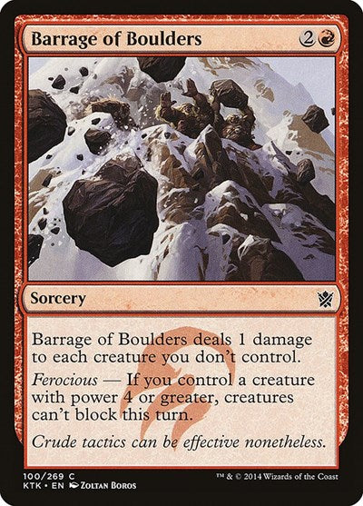 2014 Magic: The Gathering: Khans of Tarkir (KTK) - Barrage of Boulders (#100, Common) (, Lightly Played)