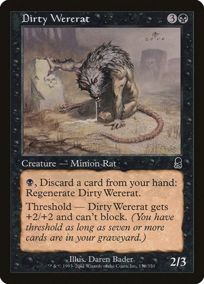 2001 Magic: The Gathering: Odyssey (ODY) - Dirty Wererat (#130, Common) (, Near Mint)