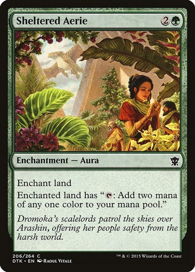 2015 Magic: The Gathering: Dragons of Tarkir (DTK) - Sheltered Aerie (#206, Common) (, Lightly Played)