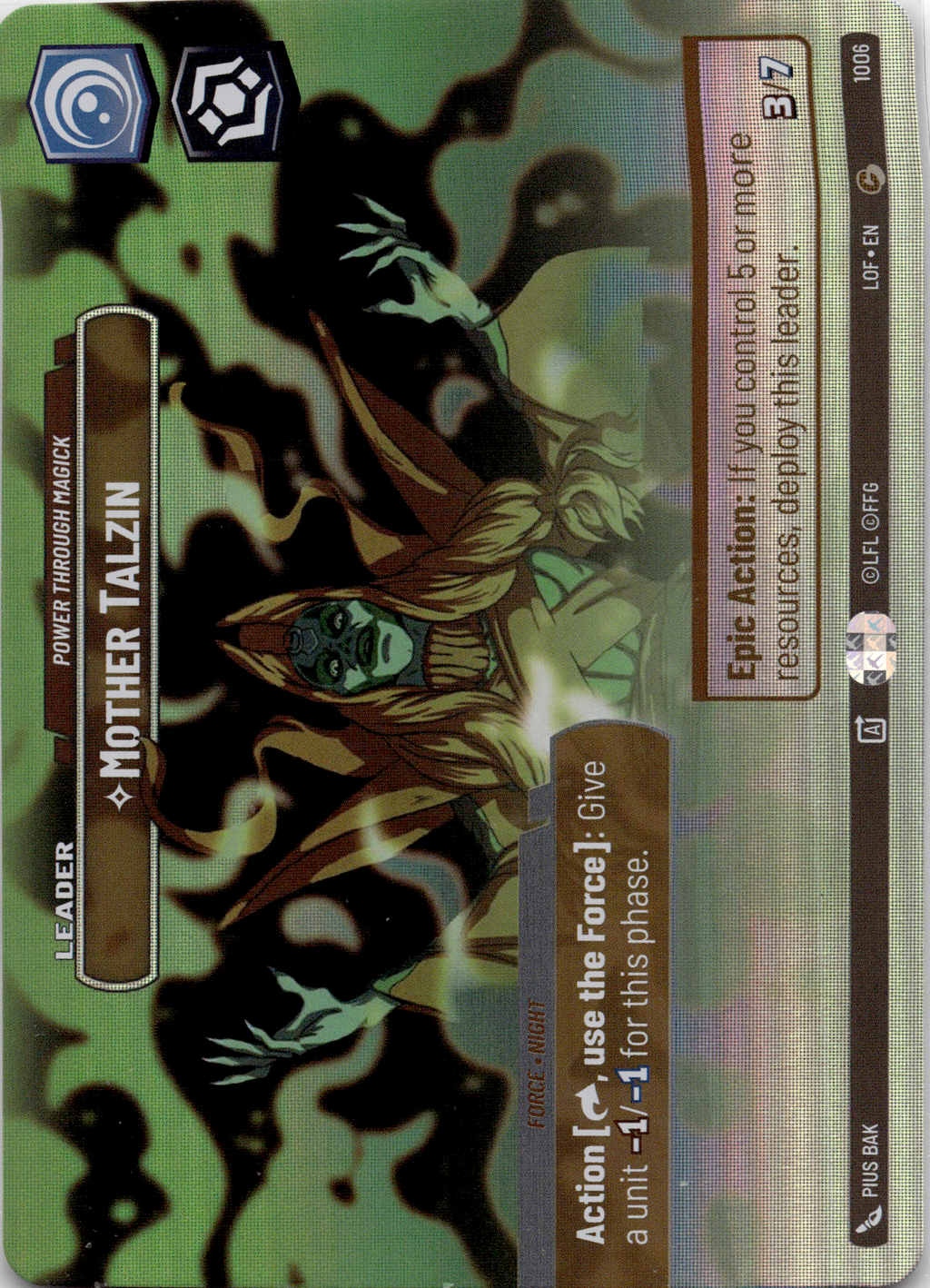 2025 Star Wars: Unlimited: Legends of the Force (LOF) - Mother Talzin Power Through Magick Showcase (#1006, Common) (Foil, Near Mint)
