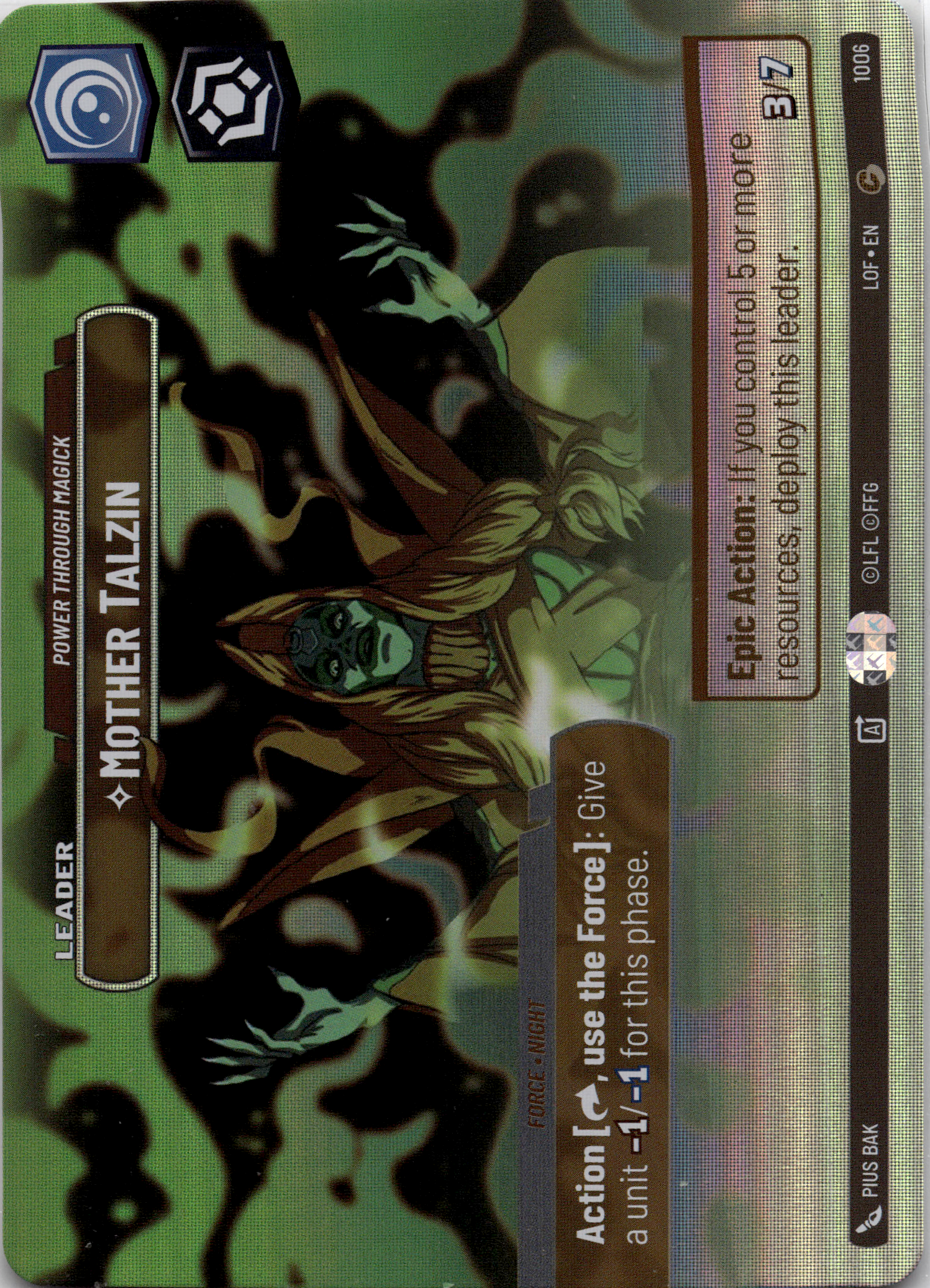 2025 Star Wars: Unlimited: Legends of the Force (LOF) - Mother Talzin Power Through Magick Showcase (#1006, Common) (Foil, Near Mint)