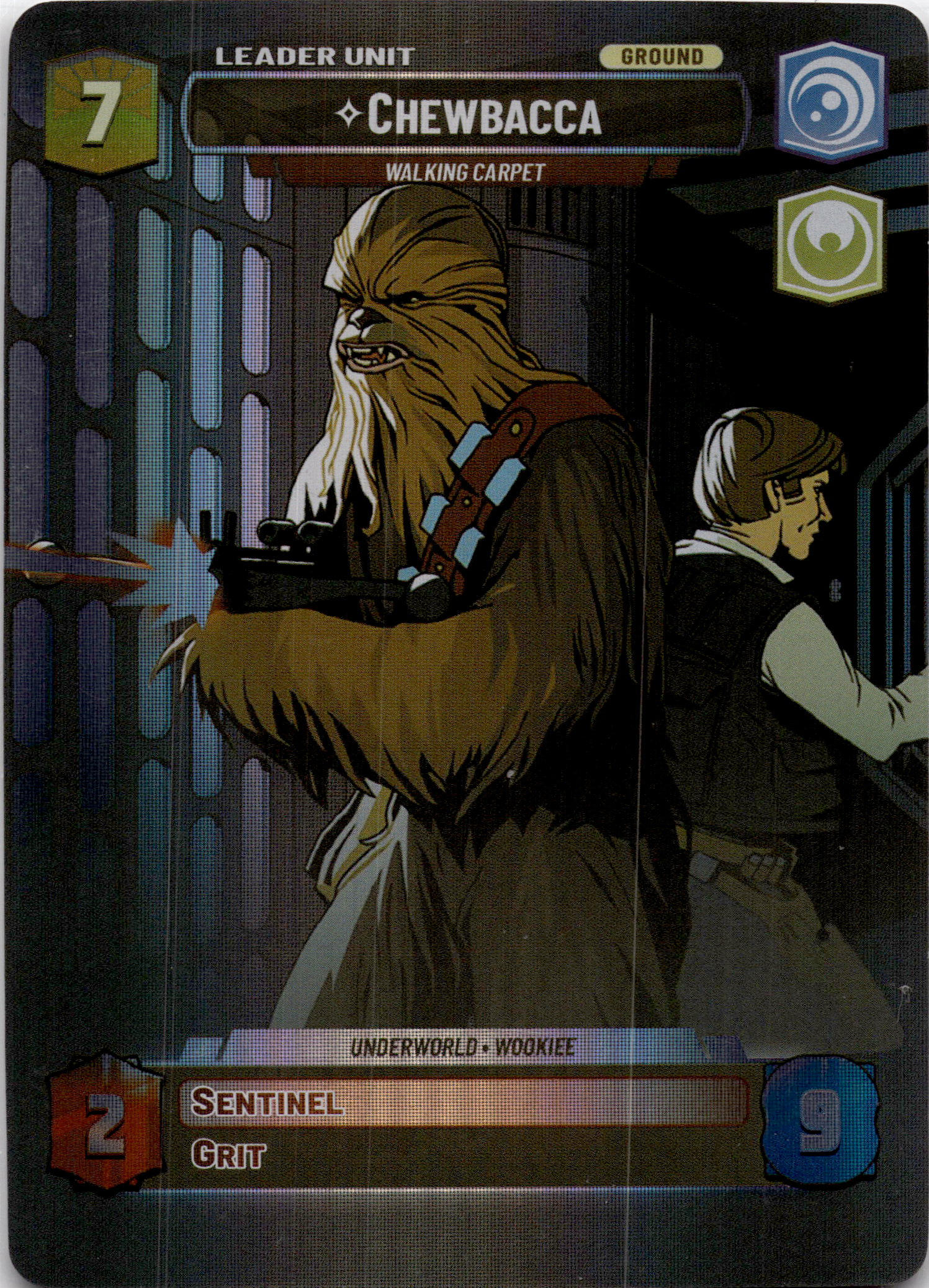 2024 Star Wars: Unlimited: Spark of Rebellion (SOR) - Chewbacca Walking Carpet Showcase (#255, Common) (Foil, Near Mint)