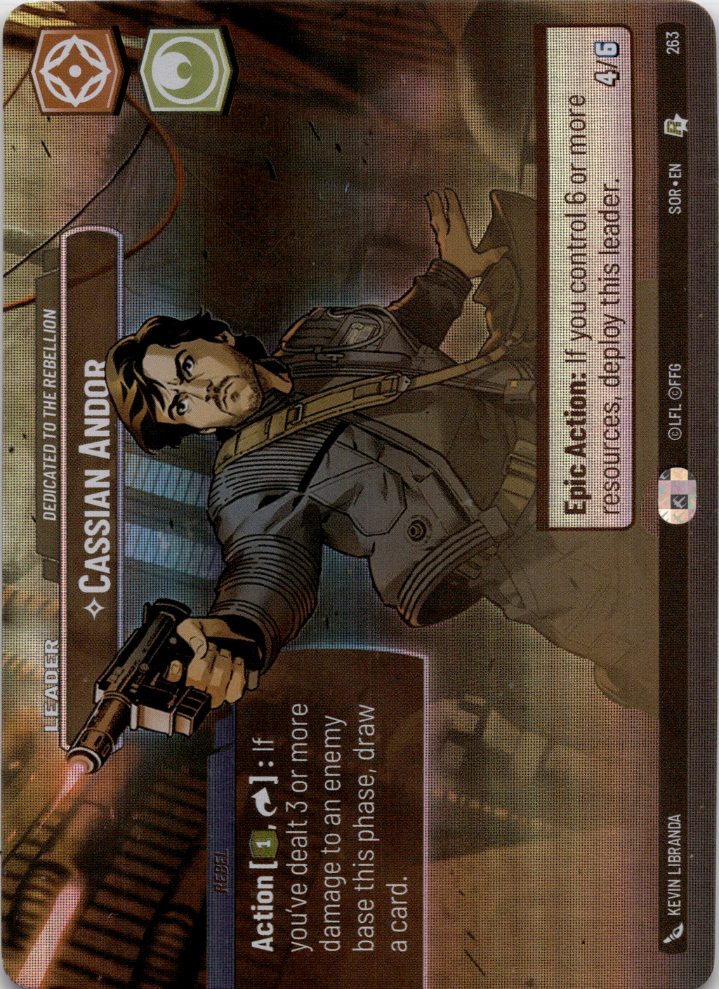 2024 Star Wars: Unlimited: Spark of Rebellion (SOR) - Cassian Andor Dedicated to the Rebellion Showcase (#263, Rare) (Foil, Near Mint)