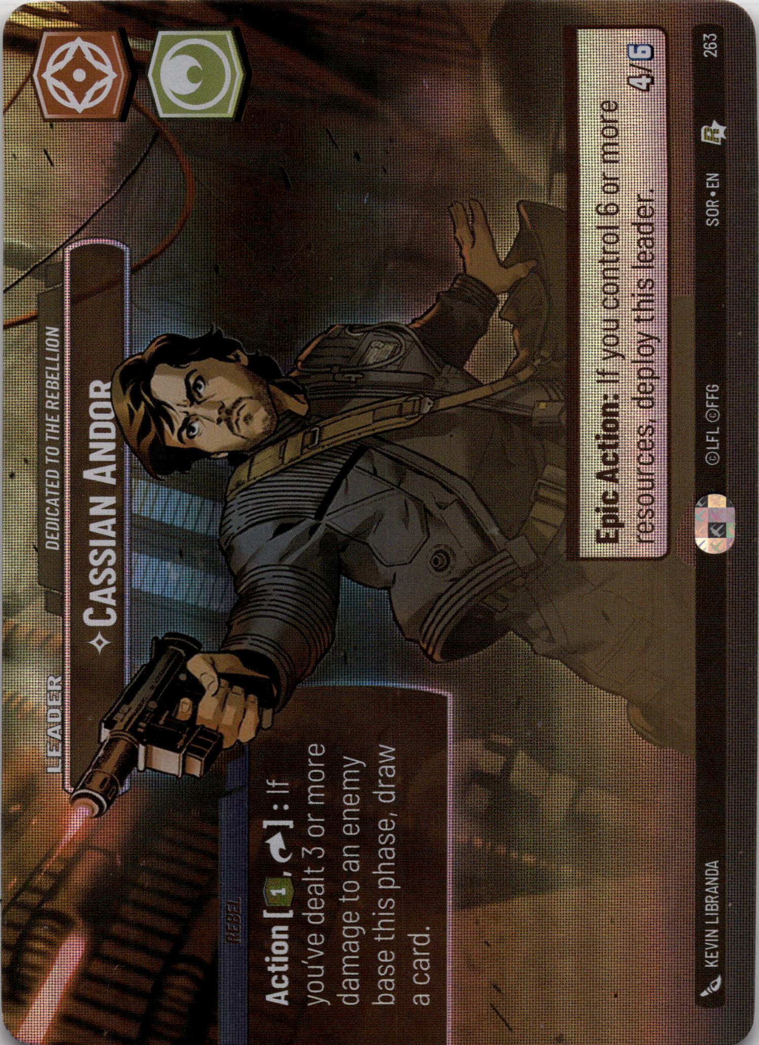 2024 Star Wars: Unlimited: Spark of Rebellion (SOR) - Cassian Andor Dedicated to the Rebellion Showcase (#263, Rare) (Foil, Near Mint)