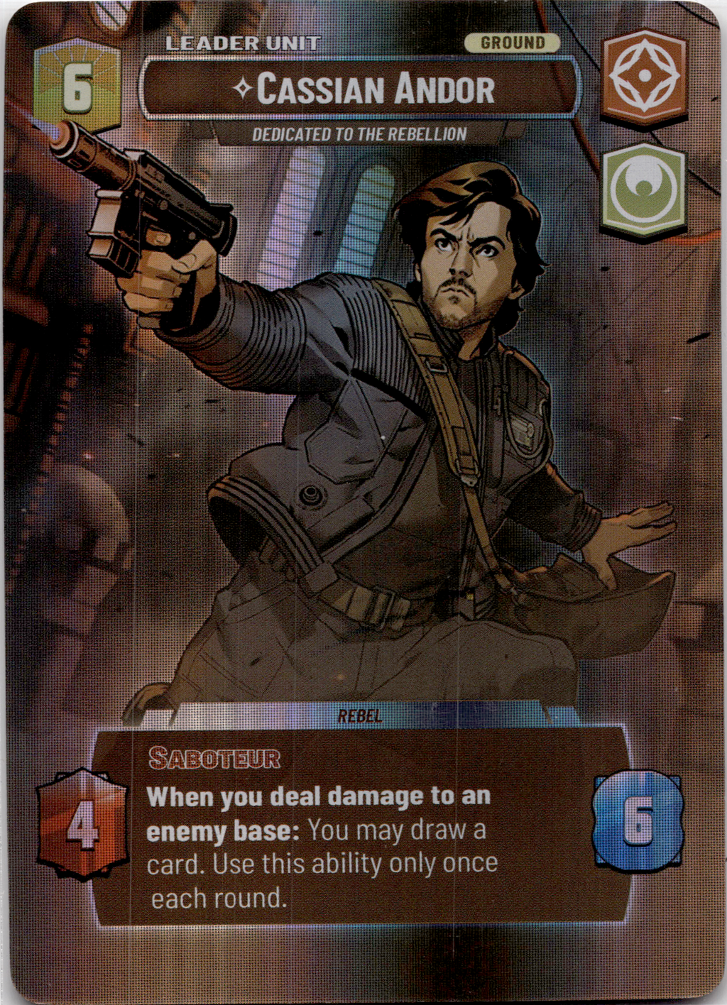 2024 Star Wars: Unlimited: Spark of Rebellion (SOR) - Cassian Andor Dedicated to the Rebellion Showcase (#263, Rare) (Foil, Near Mint)