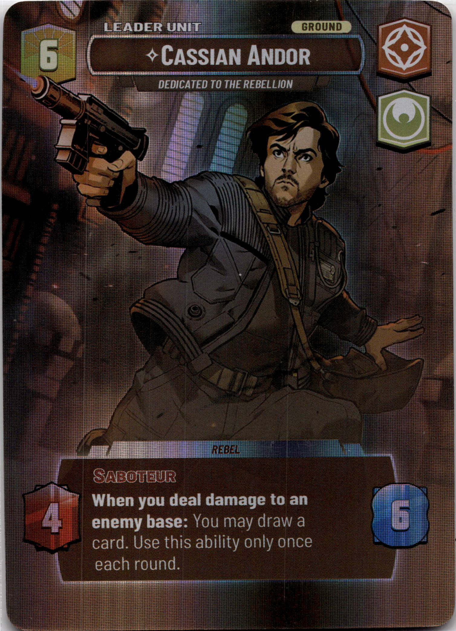 2024 Star Wars: Unlimited: Spark of Rebellion (SOR) - Cassian Andor Dedicated to the Rebellion Showcase (#263, Rare) (Foil, Near Mint)