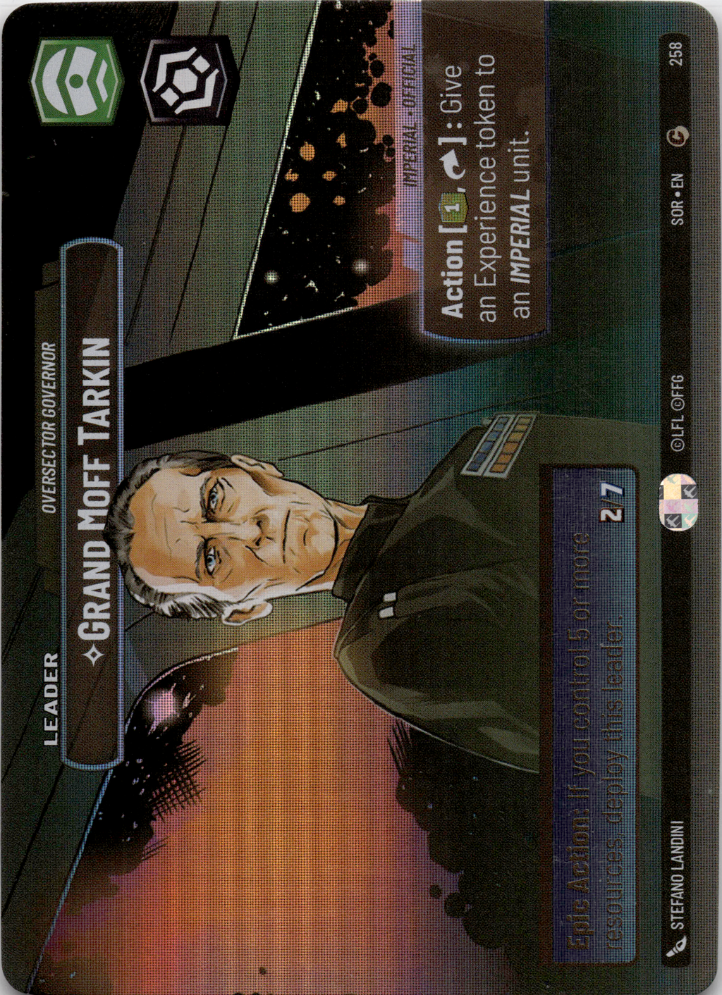 2024 Star Wars: Unlimited: Spark of Rebellion (SOR) - Grand Moff Tarkin Oversector Governor Showcase (#258, Common) (Foil, Near Mint)
