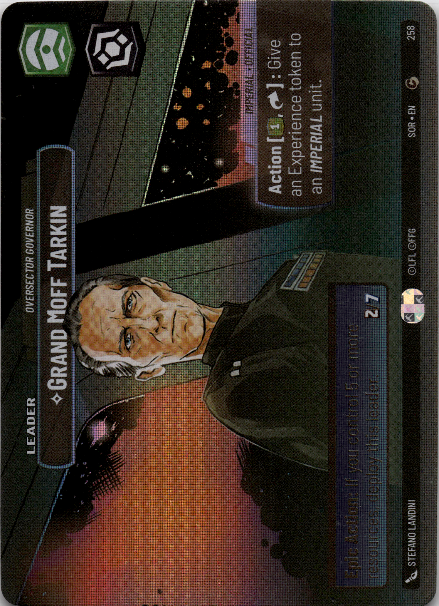 2024 Star Wars: Unlimited: Spark of Rebellion (SOR) - Grand Moff Tarkin Oversector Governor Showcase (#258, Common) (Foil, Near Mint)