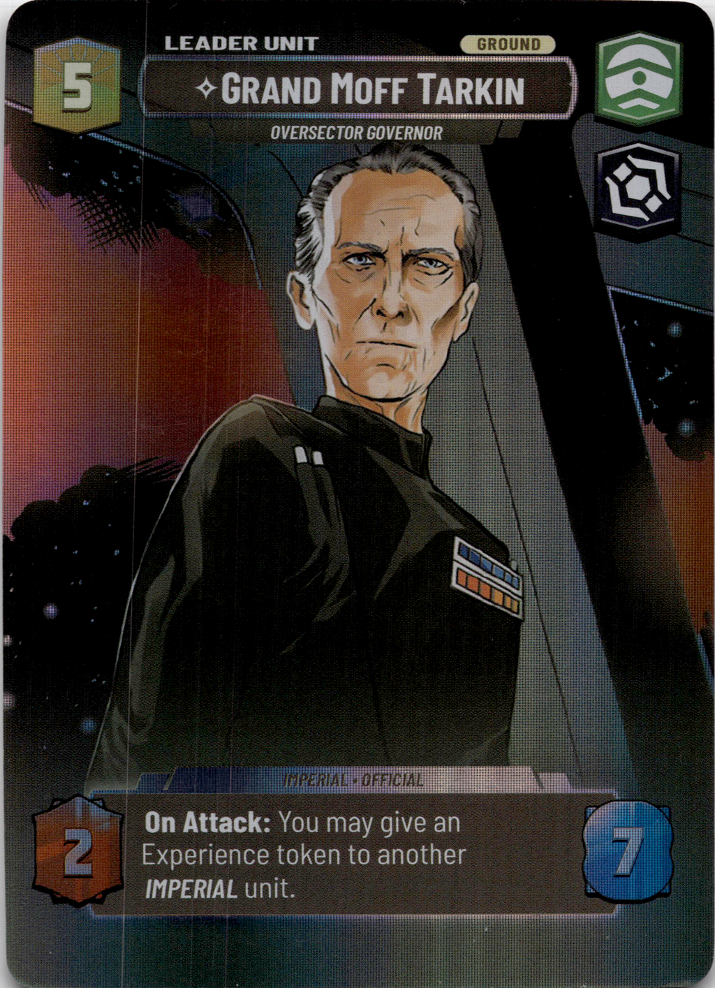 2024 Star Wars: Unlimited: Spark of Rebellion (SOR) - Grand Moff Tarkin Oversector Governor Showcase (#258, Common) (Foil, Near Mint)