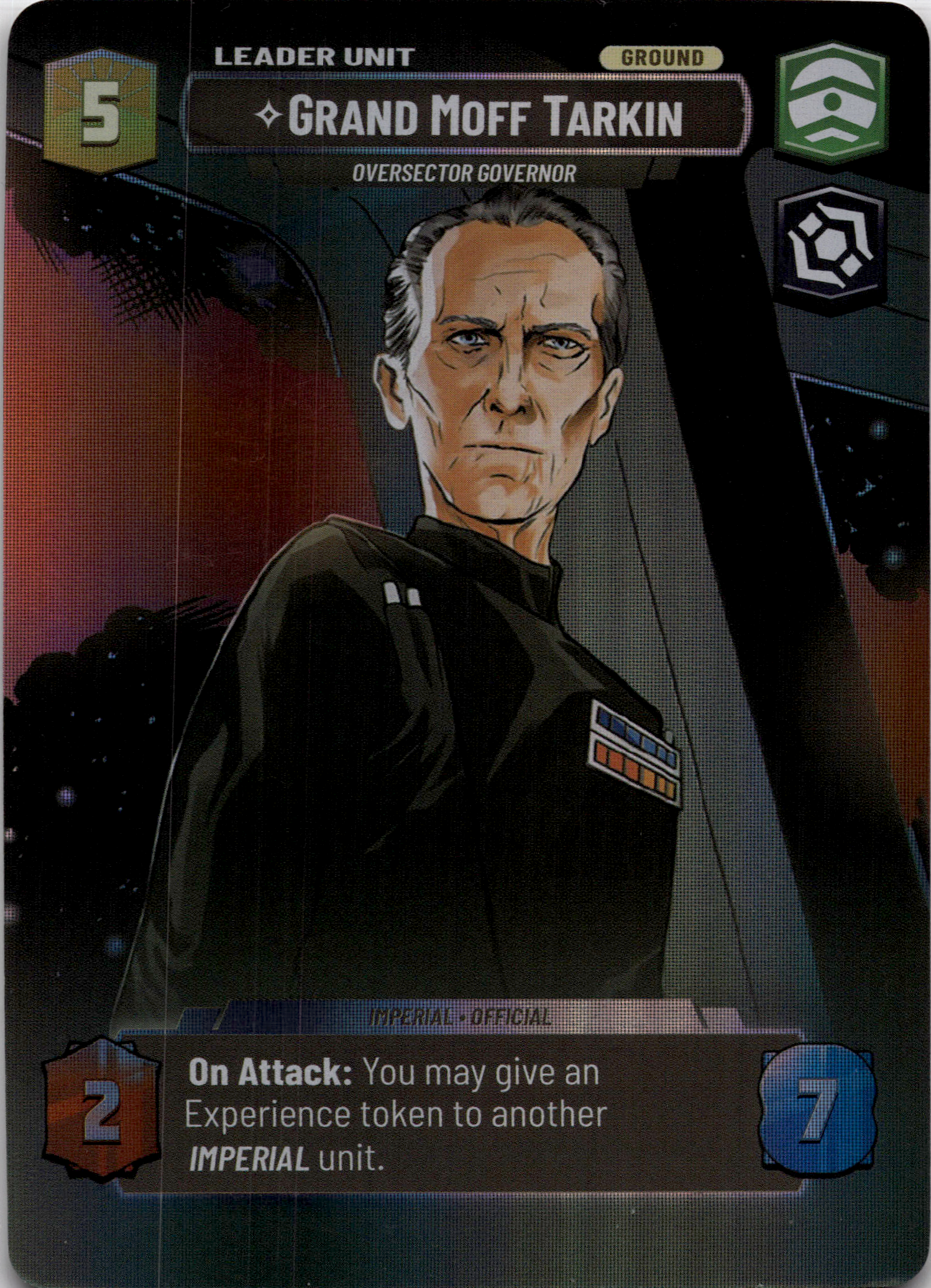 2024 Star Wars: Unlimited: Spark of Rebellion (SOR) - Grand Moff Tarkin Oversector Governor Showcase (#258, Common) (Foil, Near Mint)