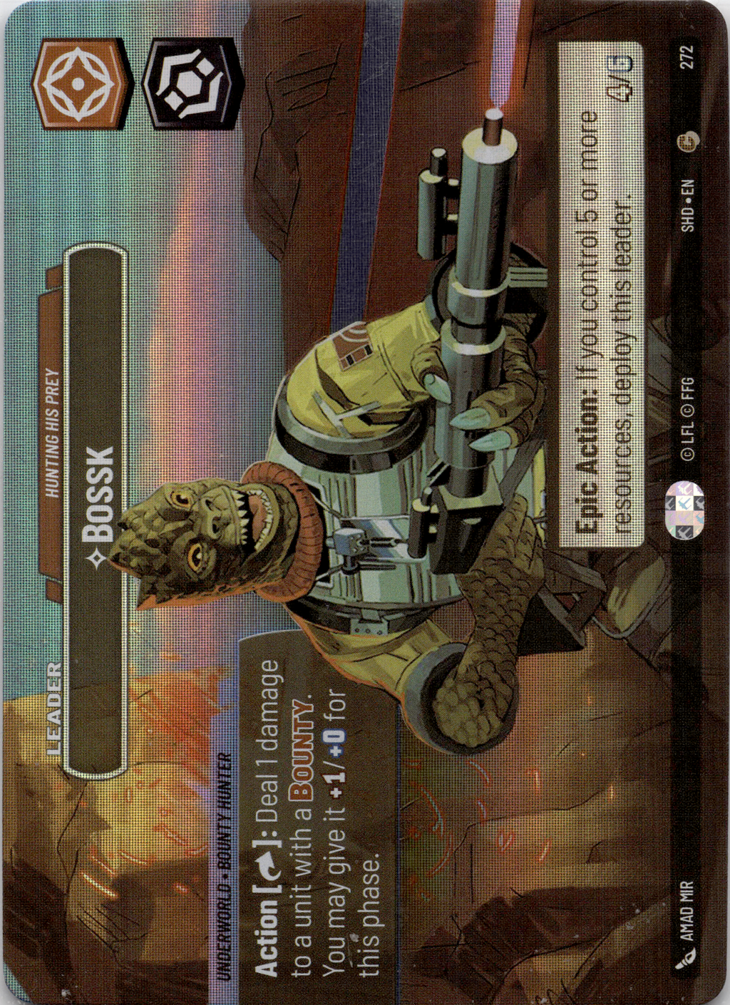 2024 Star Wars: Unlimited: Shadows of the Galaxy (SHD) - Bossk Hunting His Prey Showcase (#272, Common) (Foil, Near Mint)