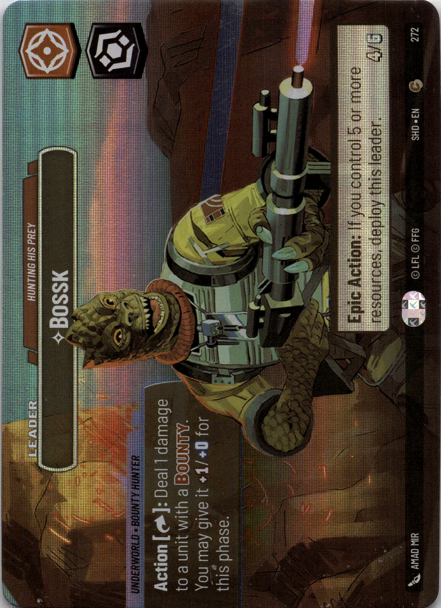 2024 Star Wars: Unlimited: Shadows of the Galaxy (SHD) - Bossk Hunting His Prey Showcase (#272, Common) (Foil, Near Mint)