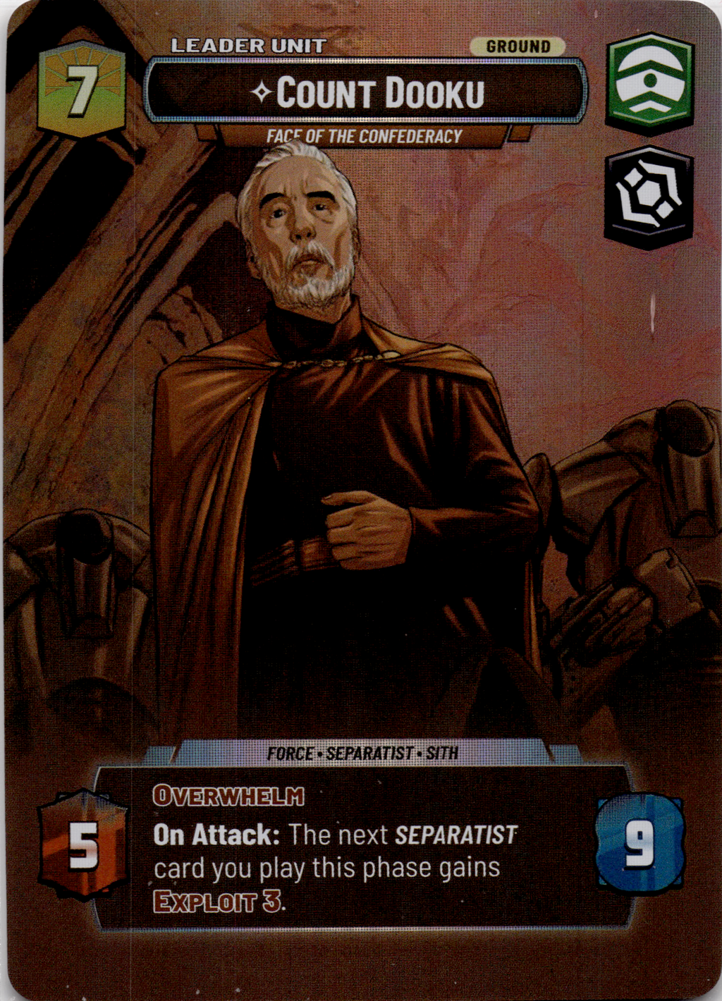 2024 Star Wars: Unlimited: Twilight of the Republic (TWI) - Count Dooku Face of the Confederacy Showcase (#262, Common) (Foil, Near Mint)