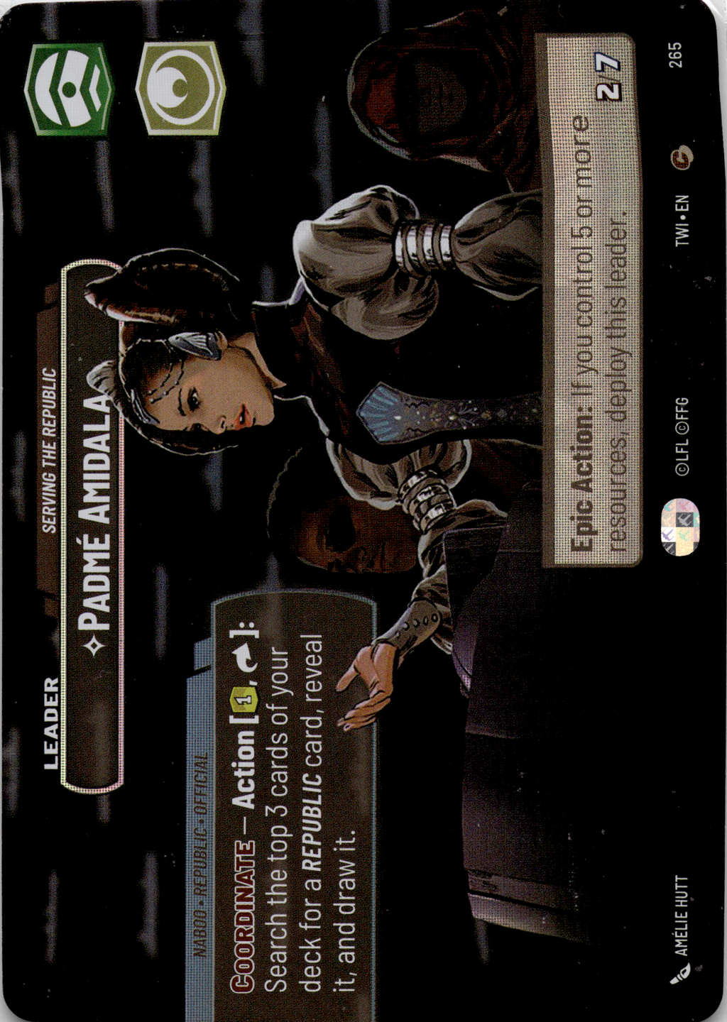 2024 Star Wars: Unlimited: Twilight of the Republic (TWI) - Padme Amidala Serving the Republic Showcase (#265, Common) (Foil, Near Mint)