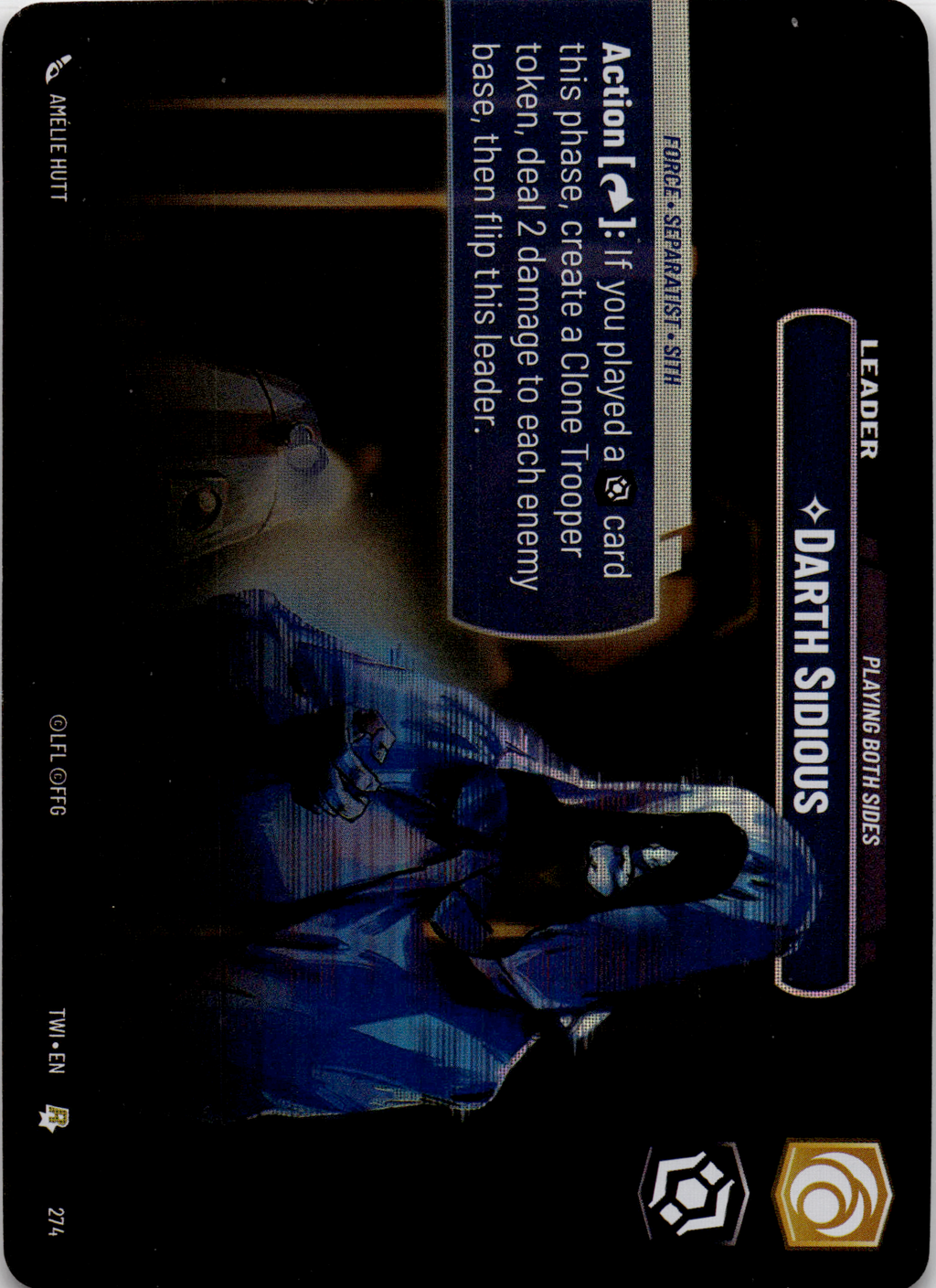 2024 Star Wars: Unlimited: Twilight of the Republic (TWI) - Chancellor Palpatine Playing Both Sides Showcase (#274, Rare) (Foil, Near Mint)