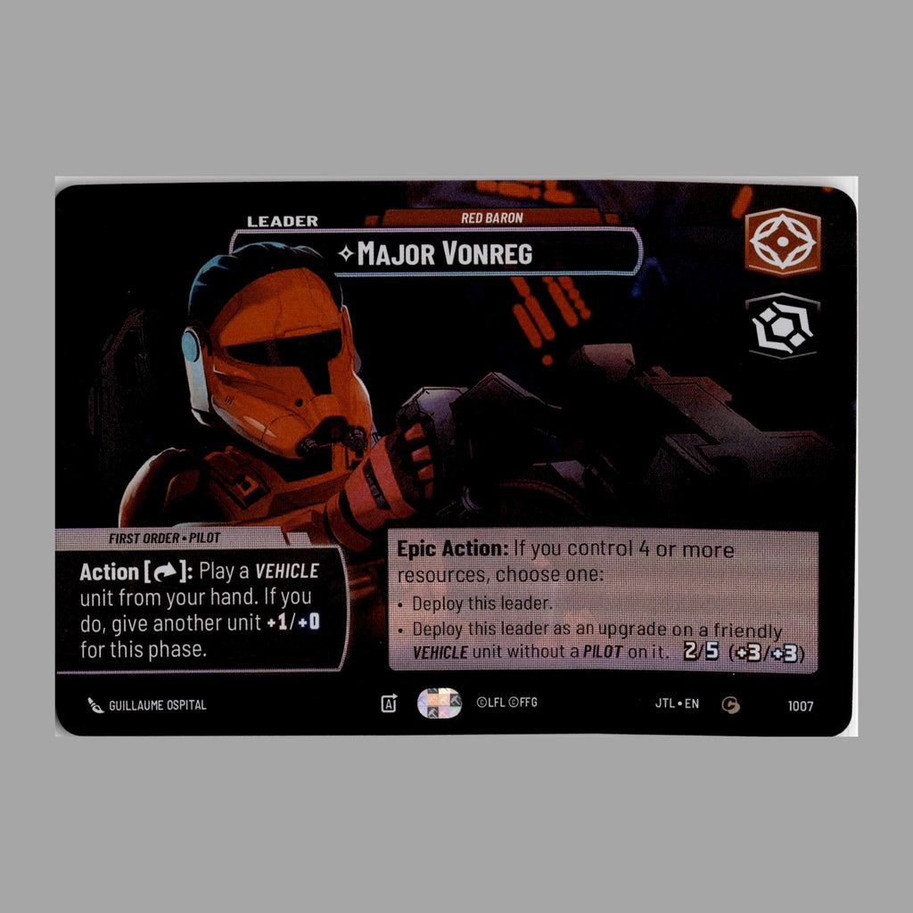 Star Wars Unlimited -  Major Vonreg: Red Baron - Showcase Foil FAN ART PROXY